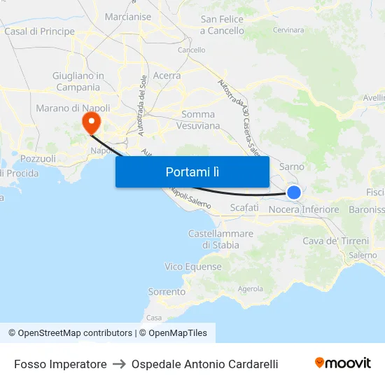 Fosso Imperatore to Ospedale Antonio Cardarelli map