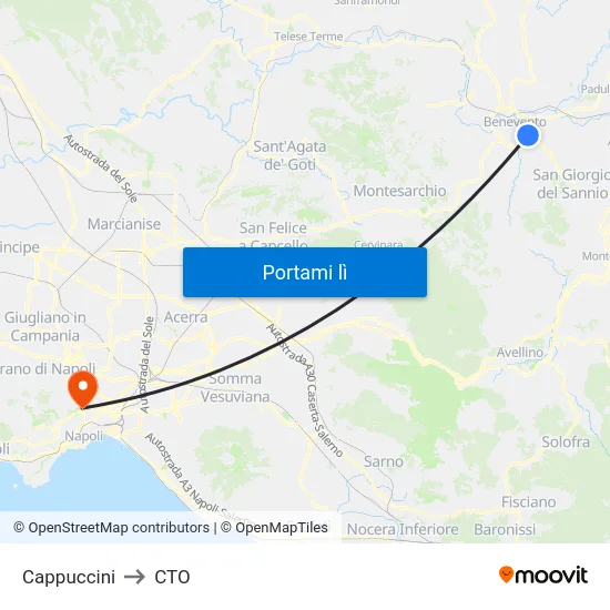 Cappuccini to CTO map