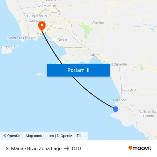 S. Maria - Bivio Zona Lago to CTO map