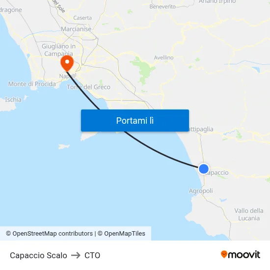 Capaccio Scalo to CTO map