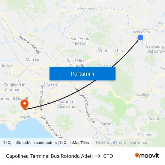 Capolinea Terminal Bus Rotonda Atleti to CTO map