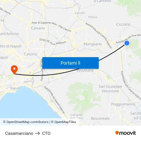 Casamarciano to CTO map