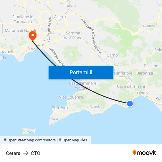 Cetara to CTO map
