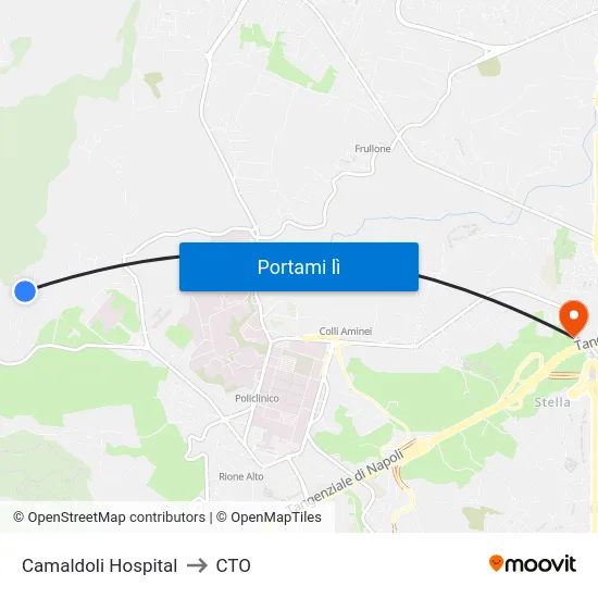 Camaldoli Hospital to CTO map