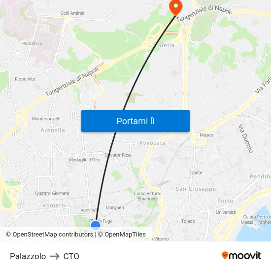 Palazzolo to CTO map