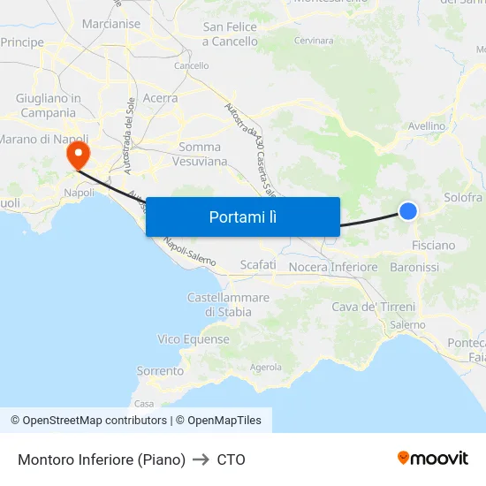 Montoro Inferiore (Piano) to CTO map