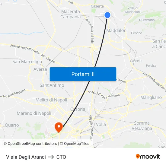 Viale Degli Aranci to CTO map
