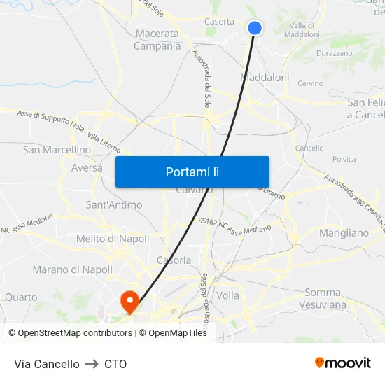 Via Cancello to CTO map