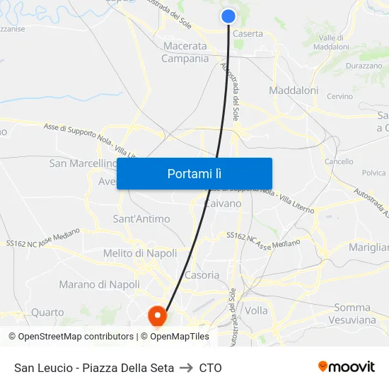 San Leucio - Piazza Della Seta to CTO map