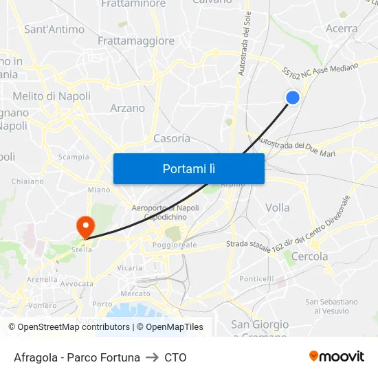 Afragola - Parco Fortuna to CTO map