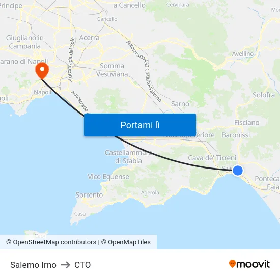 Salerno Irno to CTO map