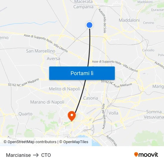 Marcianise to CTO map