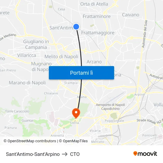 Sant'Antimo-Sant'Arpino to CTO map