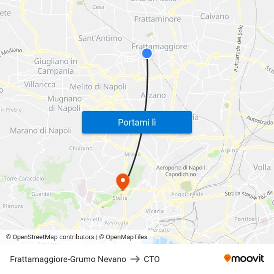 Frattamaggiore-Grumo Nevano to CTO map