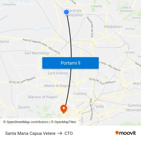 Santa Maria Capua Vetere to CTO map