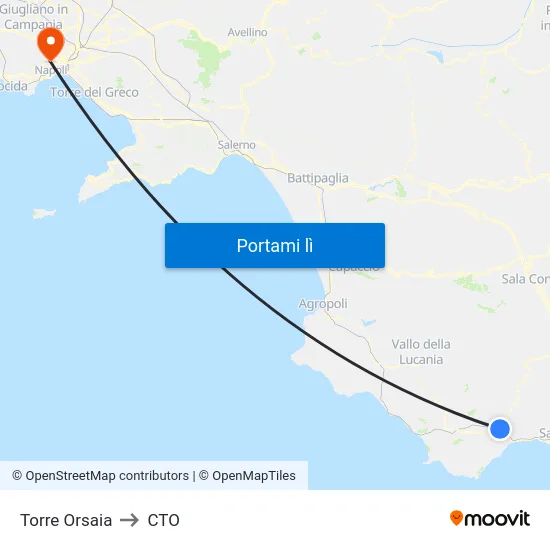 Torre Orsaia to CTO map