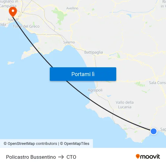 Policastro Bussentino to CTO map