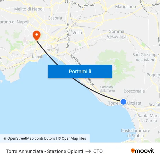 Torre Annunziata - Stazione Oplonti to CTO map