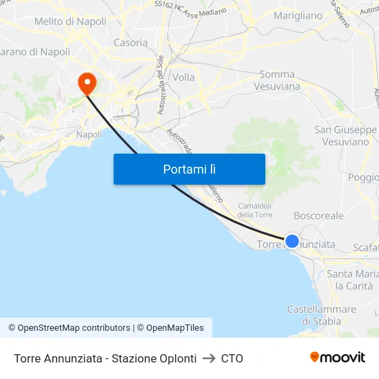 Torre Annunziata - Stazione Oplonti to CTO map