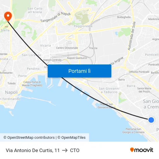 Via Antonio De Curtis, 11 to CTO map