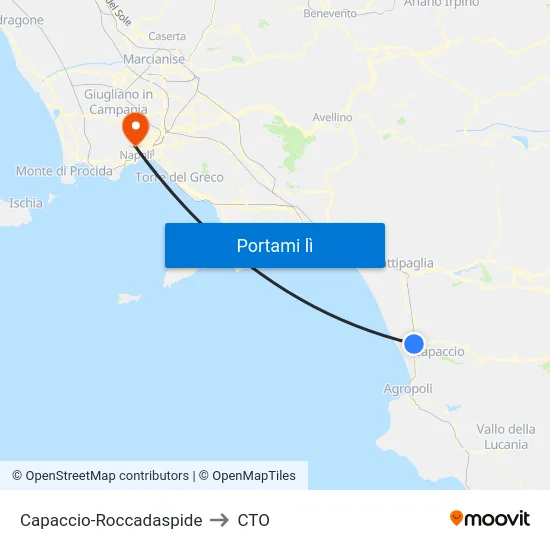 Capaccio-Roccadaspide to CTO map