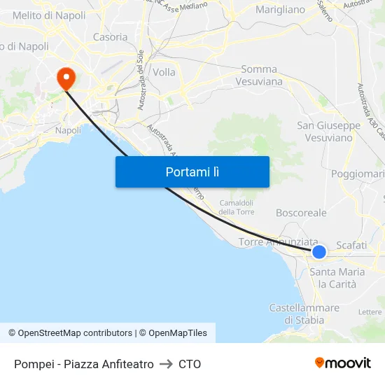 Pompei - Piazza Anfiteatro to CTO map