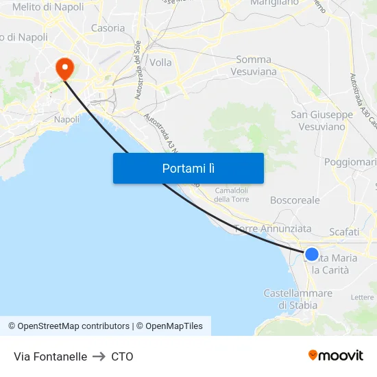 Via Fontanelle to CTO map