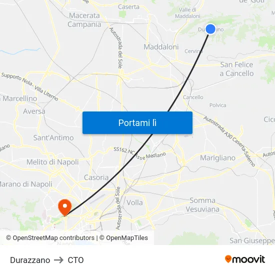 Durazzano to CTO map