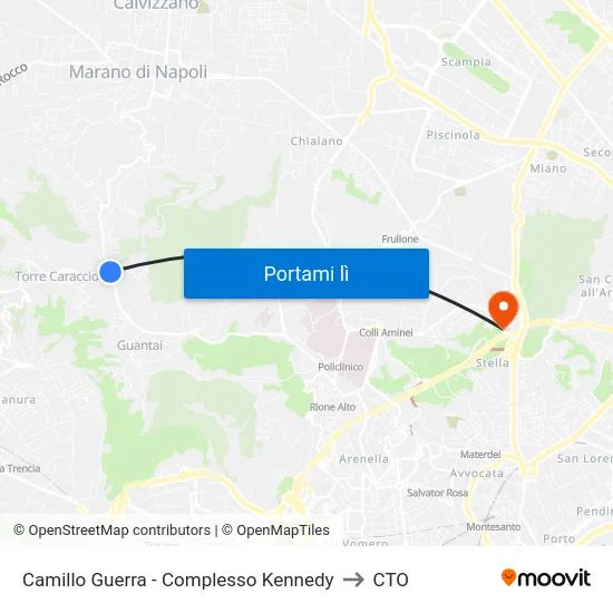 Camillo Guerra - Complesso Kennedy to CTO map