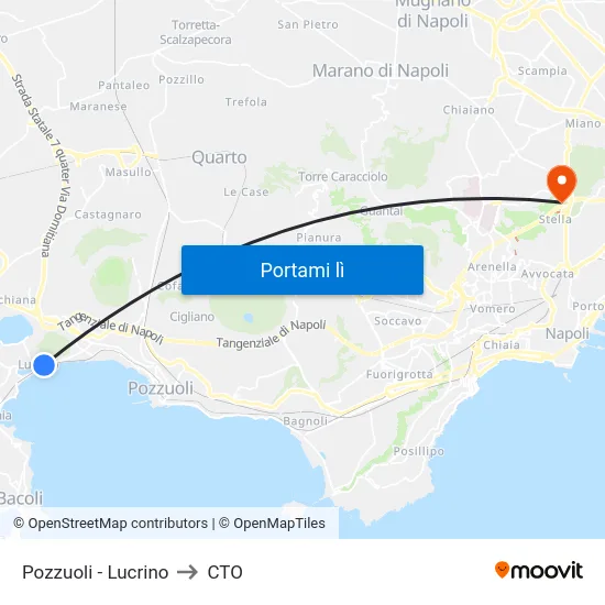 Pozzuoli - Lucrino to CTO map