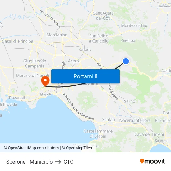 Sperone - Municipio to CTO map