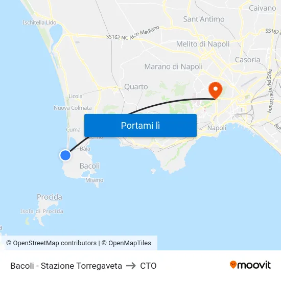 Bacoli - Stazione Torregaveta to CTO map