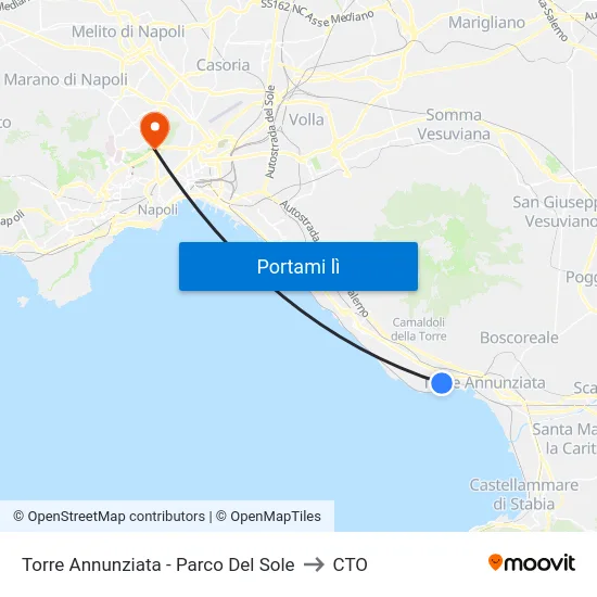 Torre Annunziata - Parco Del Sole to CTO map
