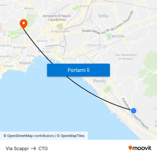 Via Scappi to CTO map