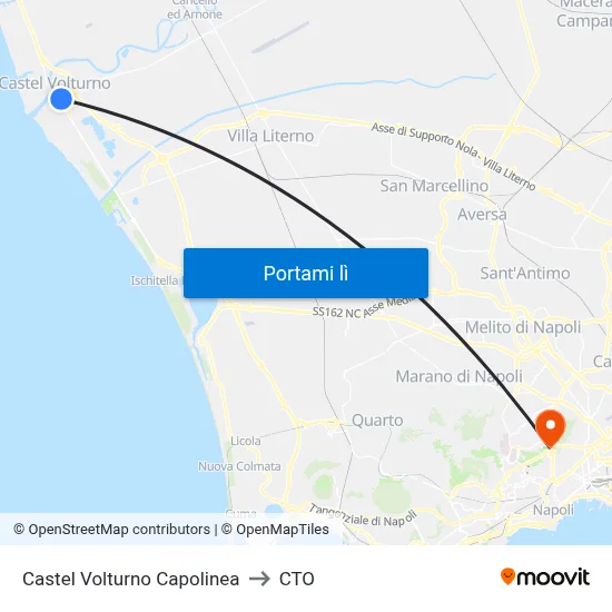 Castel Volturno Capolinea to CTO map