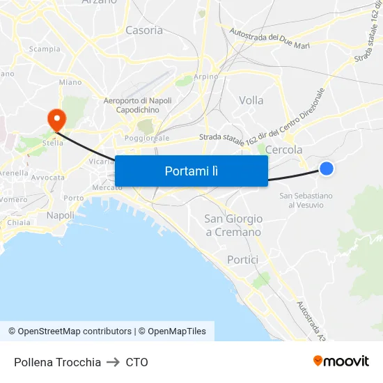 Pollena Trocchia to CTO map