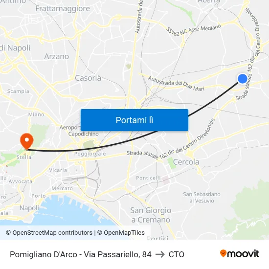 Pomigliano D'Arco - Via Passariello, 84 to CTO map