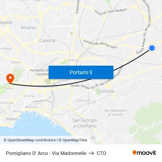 Pomigliano D' Arco - Via Madonnelle to CTO map