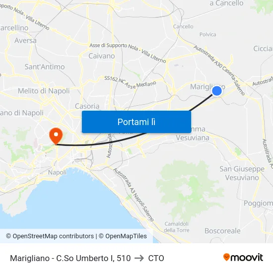 Marigliano - C.So Umberto I, 510 to CTO map