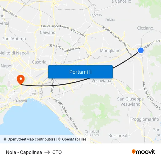 Nola - Capolinea to CTO map