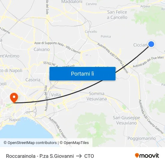 Roccarainola - P.za S.Giovanni to CTO map