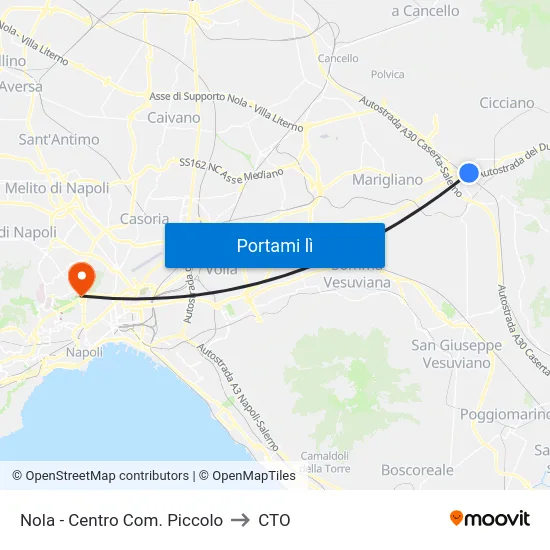 Nola - Centro Com. Piccolo to CTO map