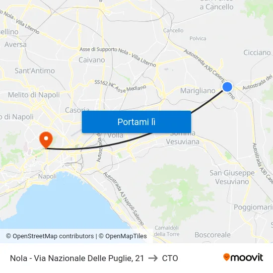 Nola - Via Nazionale Delle Puglie, 21 to CTO map