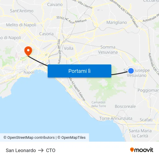 San Leonardo to CTO map