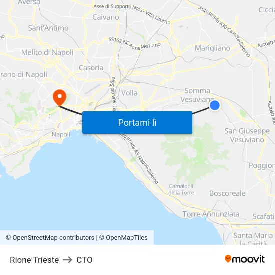 Rione Trieste to CTO map