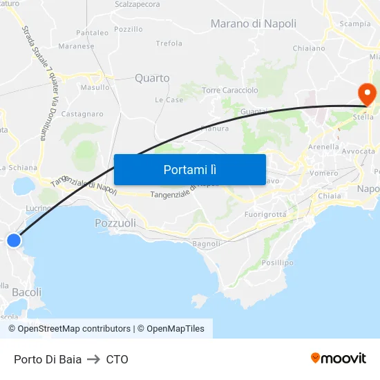 Porto Di Baia to CTO map