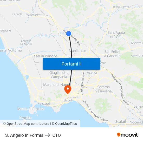 S. Angelo In Formis to CTO map