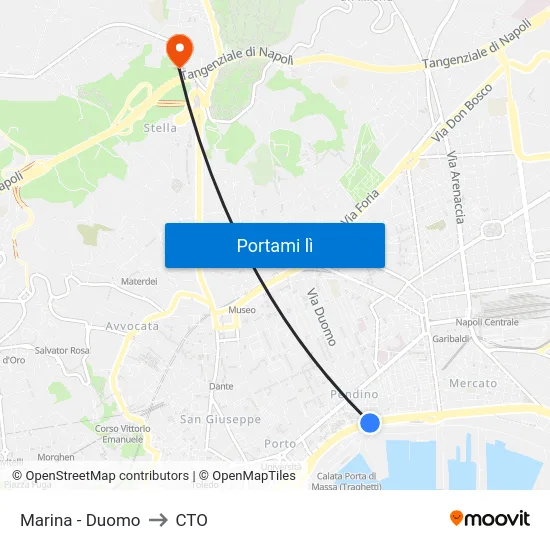 Marina - Duomo to CTO map