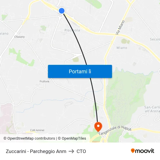 Zuccarini - Parcheggio Anm to CTO map