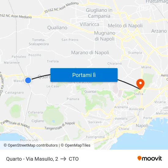 Quarto - Via Masullo, 2 to CTO map